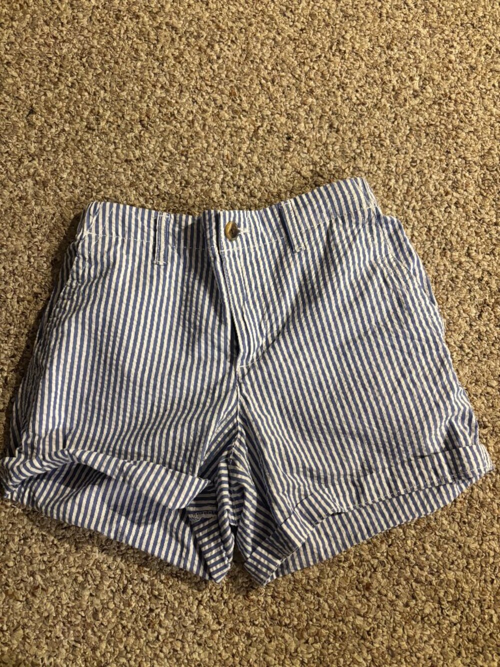 Old Navy XS blue and white striped shorts